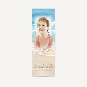 Beach bookmark, memorial bookmark, funeral bookmark, prayer bookmark, celebration of life, personalized bookmark, Shoreline