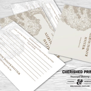 Oak Tree Share a Memory Card, Attendance Card, Funeral Memory Card, PDF Remembrance Card Guestbook, Share a Memory Printable Notecard subtle