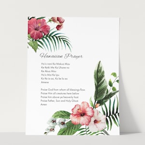Hawaiian Prayer Hibiscus Poem Art, Memorial Poem, Grief Poem, Loss Poem, Sympathy Art Print, Funeral Poem Print, Funeral Poem Art