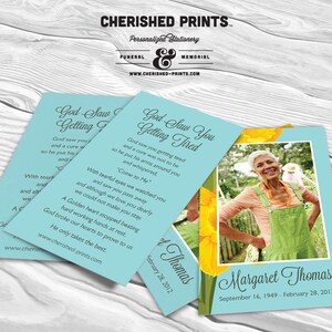 Gebedskaart narcissen, herdenkingskaart, rouwkaart, gepersonaliseerde afdrukbare kaart, ter nagedachtenis aan, briefpapier, herdenking, bloemen, bloemen