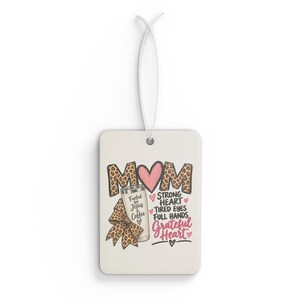 Leopard MOM Heart Design Car Air Freshener | Mom Quote Air Freshener