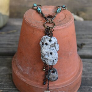 Natural Beach Stone Necklace, Unique Ocean Jewelry