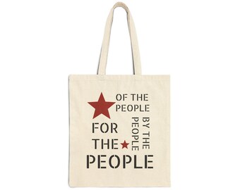 Bolso de tela "Para el pueblo" / Bolso de lona con cita política.