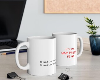 Taza "It Was the Best of Times" para lectores, regalo divertido para amantes de los libros, taza de café con temática literaria, regalo literario para lectores.