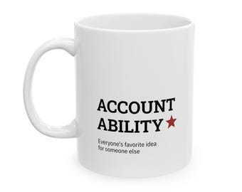 Taza de Responsabilidad, Regalo con Humor para la Oficina, Tipografía Atrevida, Diseño de Estrella Roja