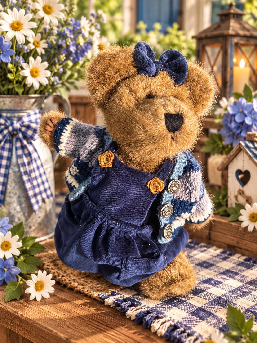 Vintage Girl Teddy Bear With Dress - Etsy