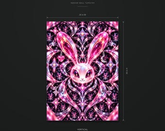 Tapiz Hyper Bunny, Conejo Cósmico Rosa y Adorno de Pared Chrome Hearts / AFTERLITE