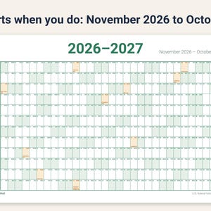 2026-2027 Wall Calendar Printable, Start Any Month, 12 Month Academic Year at a Glance Calendar, Large School Year Planner PDF image 3