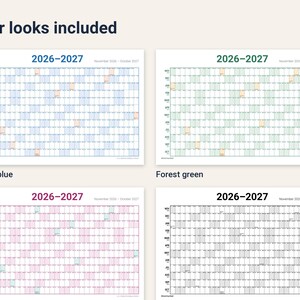 2026-2027 Wall Calendar Printable, Start Any Month, 12 Month Academic Year at a Glance Calendar, Large School Year Planner PDF image 5