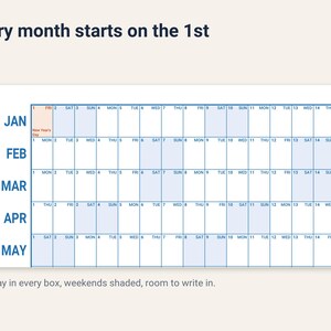 2027 Wall Calendar Printable, Large Year at a Glance Calendar with US Holidays, 24x36 Big Wall Planner, One Page Linear Calendar PDF image 3