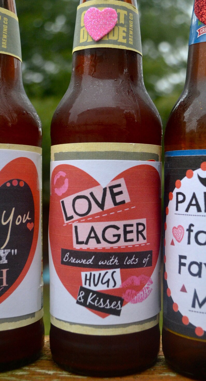 valentine beer labels for him etsy