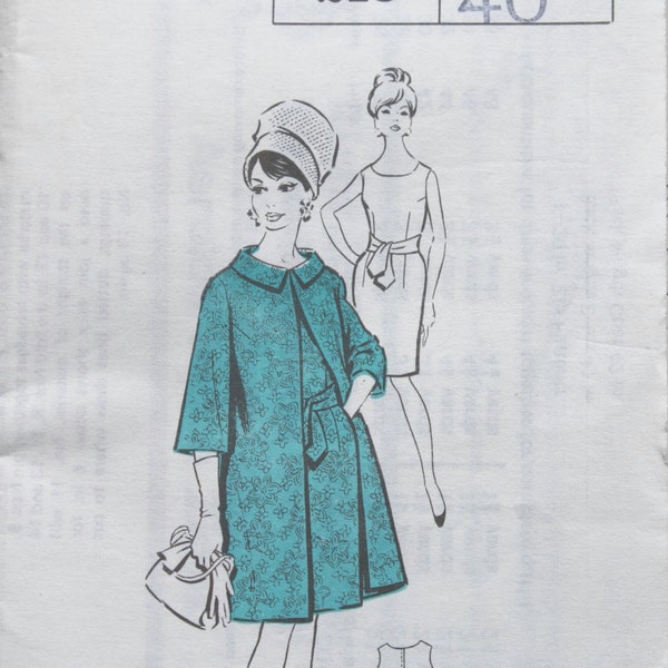 Onbesneden 60s jurk en vacht patroon. De People pattern-service No. 213. Maat 40. Gekke mannen stijl. Fabriek plooien.