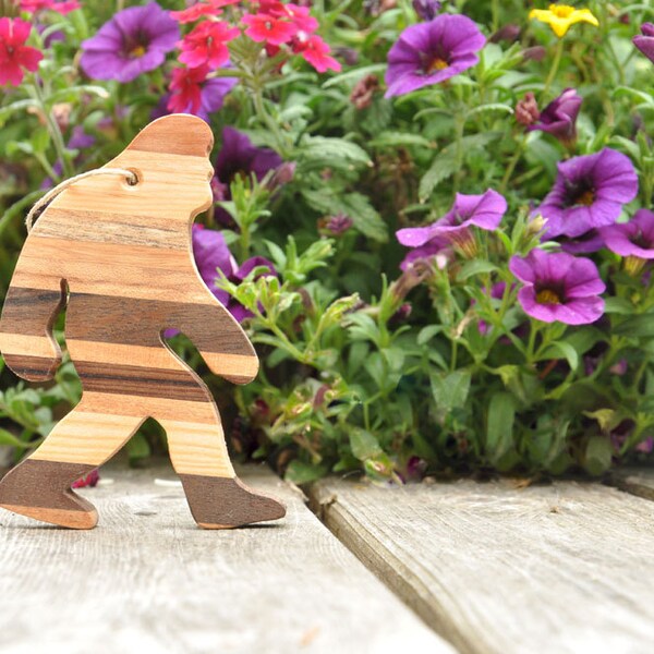 Bigfoot Ornament -Sasquatch Gift - Yeti - Christmas Ornament, Stocking Stuffer  - Gift for Big Foot / Sasquatch Lover-  Solid Multi-woods