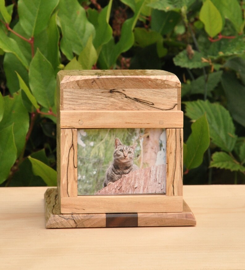 Small Dog Cremation Urn With Lift Up Photo Frame Cat Image 0