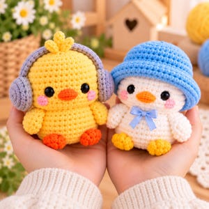 Crochet Chick & Duck Amigurumi Pattern PDF, Bird Toy Tutorial (Digital Download)