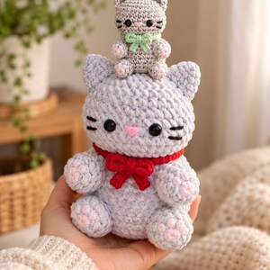 Crochet Amigurumi Cat Pattern PDF, Plush Kitten Tutorial (Digital Download)