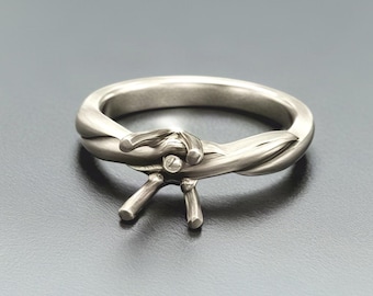 1CT Twisted Band Solitaire Mounting Jewelry Setting