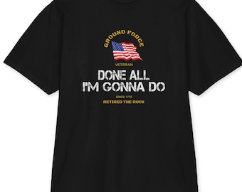 T-shirt épais en coton américain pour vétérans – T-shirt graphique militaire patriotique (coupe oversize)
