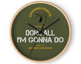 Horloge murale pour vétéran militaire | Décoration pour la retraite militaire | Accessoire pour le bureau ou la maison d'un soldat retraité | Horloge murale « J'ai été tout ce que j'aurais pu être »