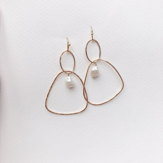 Olive - organic hoop earrings
