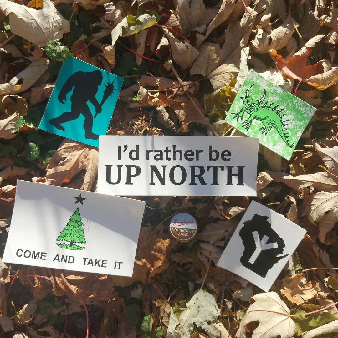 Wisconsin Northwoods Sticker Bundle up North Hodag Pine Tree Etsy