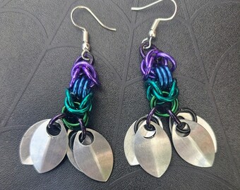 Mermaid Tail Chainmaille Earrings