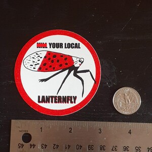 Spotted Lantern Fly Sticker, stomp Invasive Species Laptop Decal, Just Because Gift for Conservationist, Funny gift for Entomologist