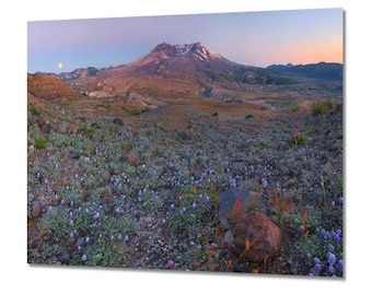 Metal Wall Art, Mountains Print, Mt St Helens Photo, Landscape Photography, Metal Print, Pacific Northwest, Large Wall Art Blue Purple Brown