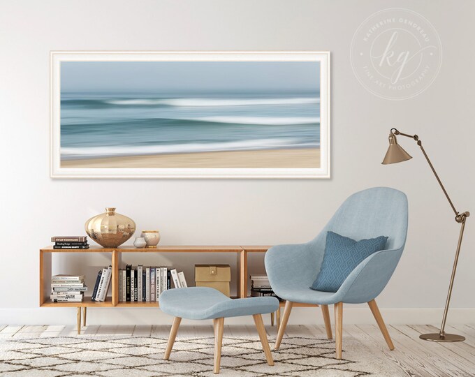 Large Abstract Beach Art Ocean Panorama Photo Print Nautical Etsy