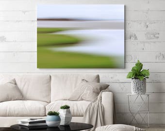 Abstract Coastal Canvas, Wingaersheek Beach Tidepool Photo, Abstract Coastal Print, Cape Ann Art, Large Canvas Wall Decor, Gloucester MA Art