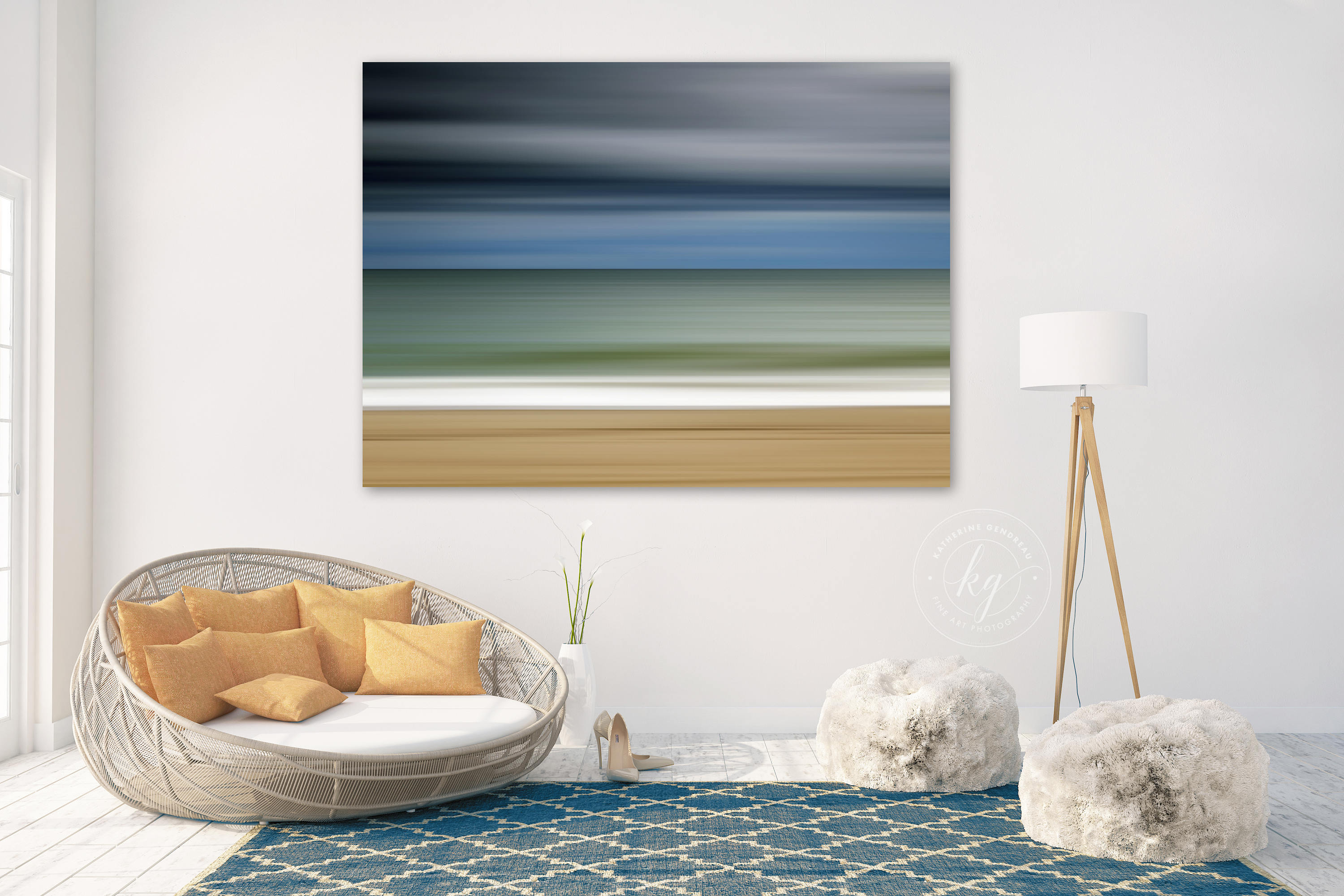 Abstract Beach Canvas Art Large Ocean Storm Seascape Etsy