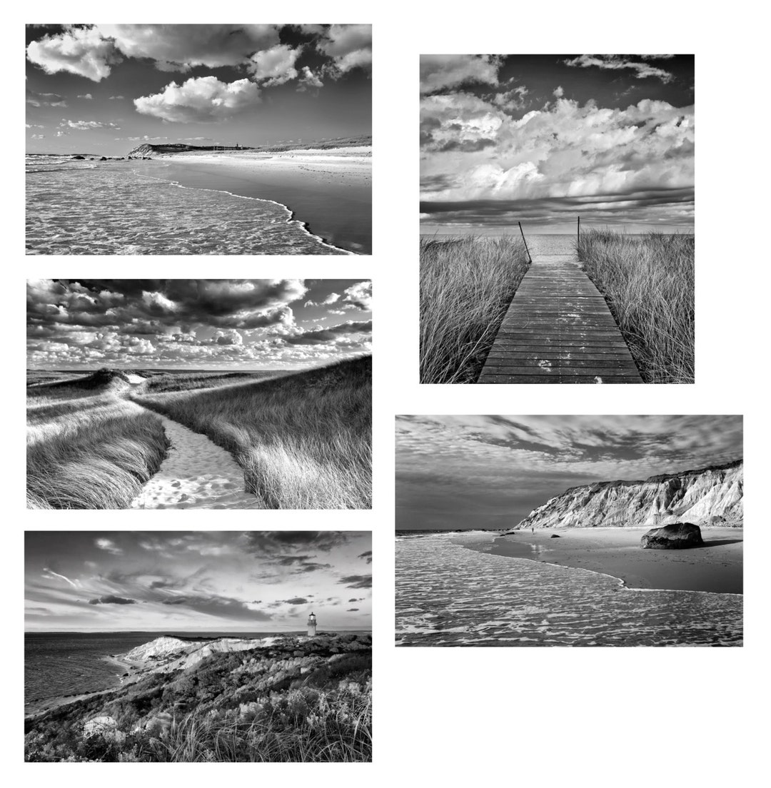Black and White Photography Beach Photo Set Martha's - Etsy