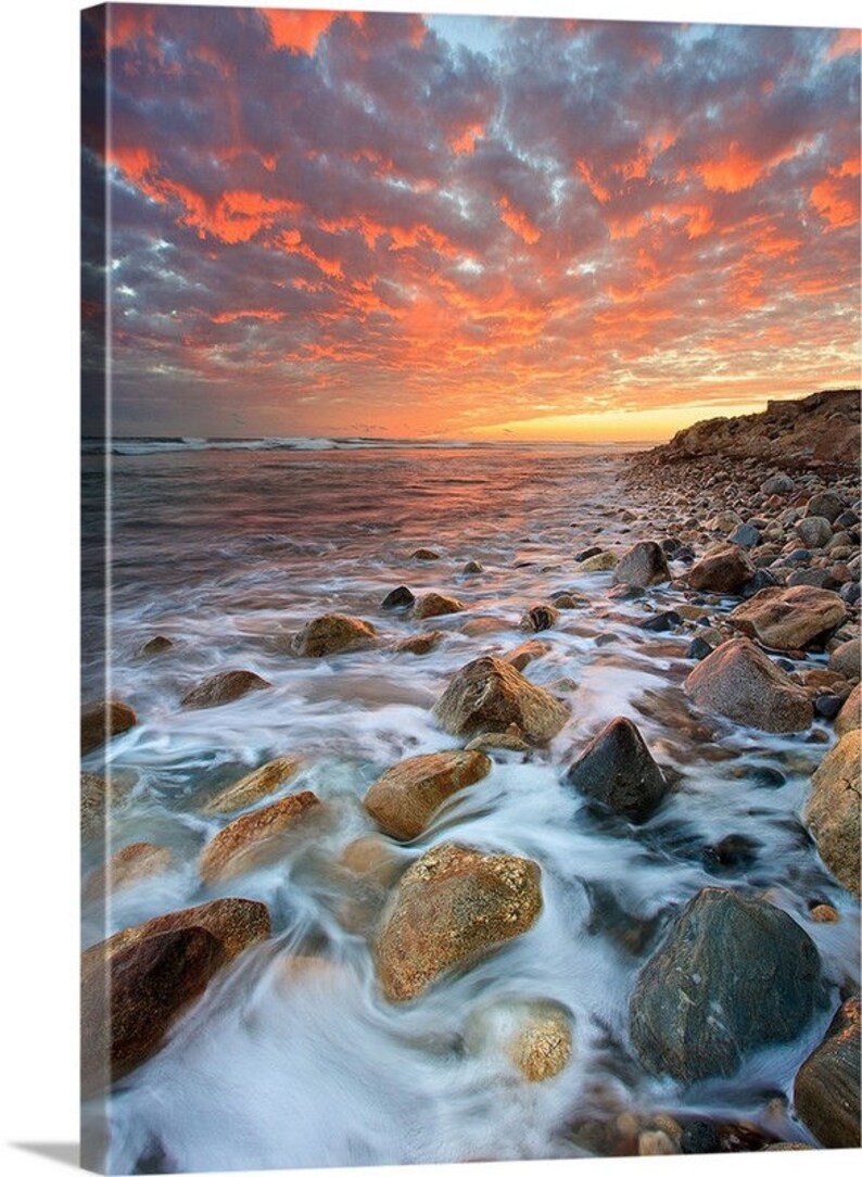 Large Canvas Wall Decor Seascape Wall Decor Vertical Coastal | Etsy