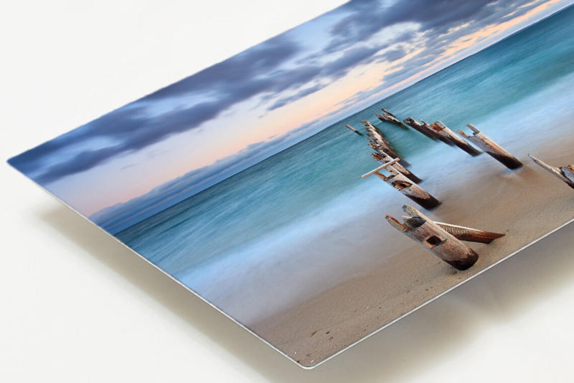 Ocean Pier Metal Print Large Beach Metal Wall Art Large Teal Etsy