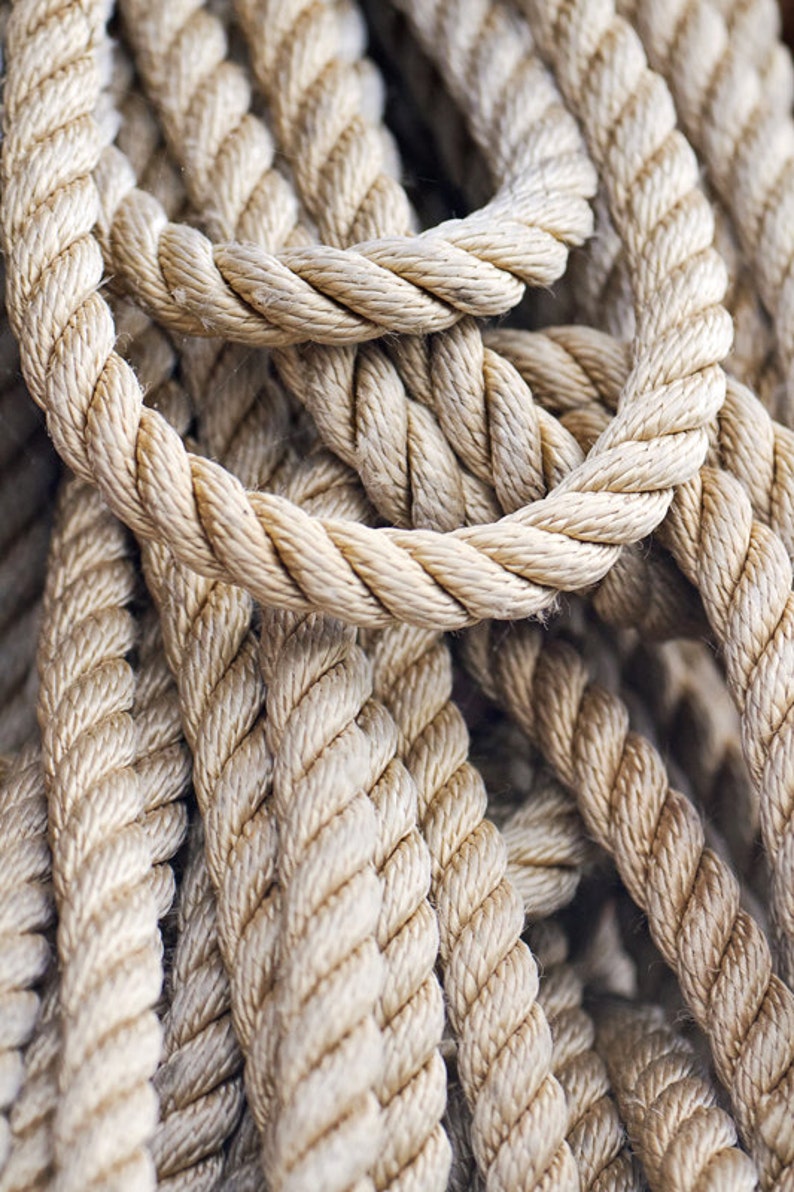 Nautical Rope Photograph Large Canvas Wall Art Coastal