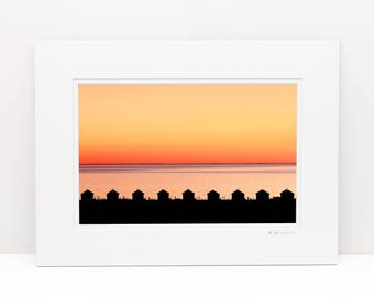 8x12 Matted Print, Cape Cod Landscape Photography, Days Cottages Photo, North Truro Provincetown MA Picture Cape Cod Bay Art Coastal Artwork