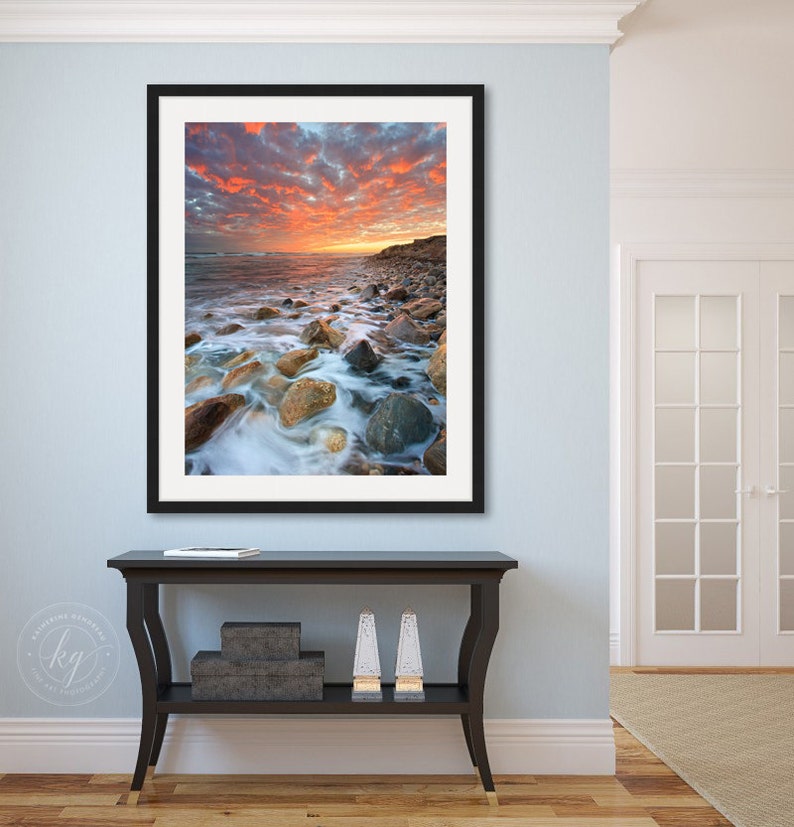 Large Framed Art Coastal Seascape Photography Vertical Wall Etsy