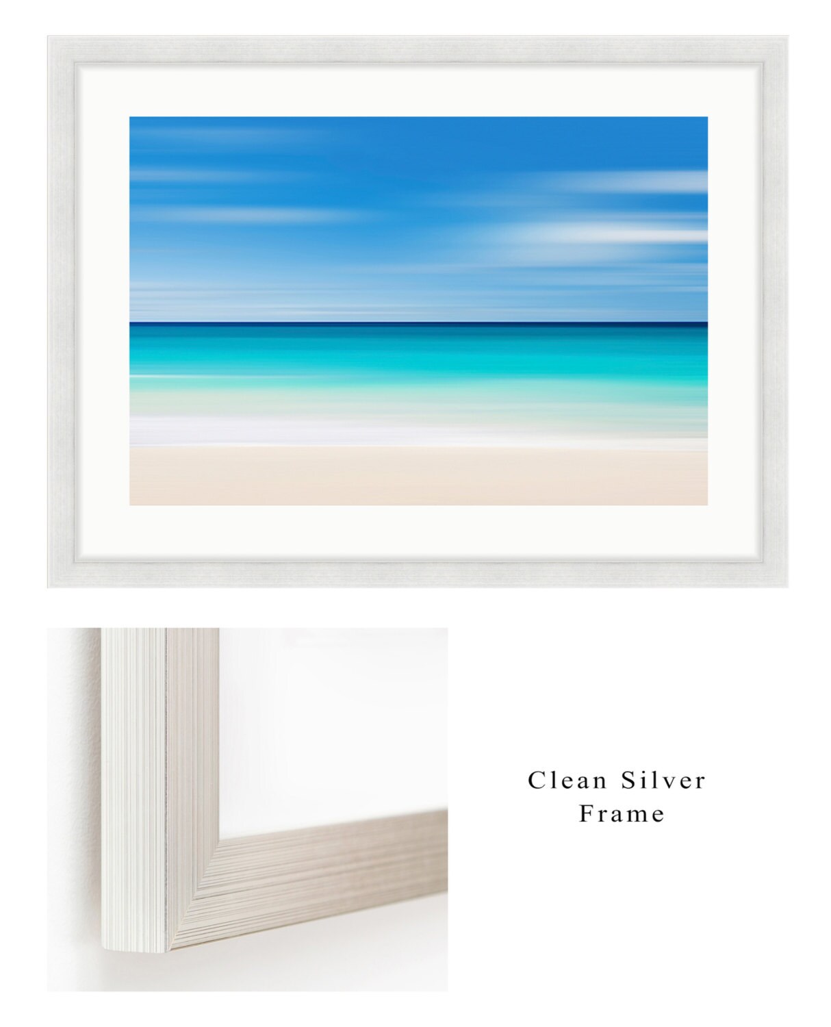 Large Framed Art Beach Photography Abstract Wall Art Etsy