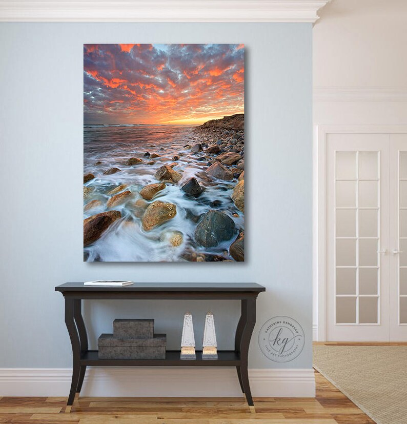 Large Canvas Wall Decor Seascape Wall Decor Vertical Coastal | Etsy