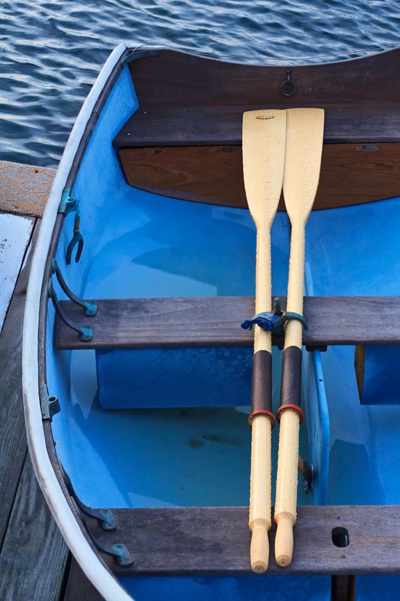 Beach Photography Rowboat Boat Oars Rope Dock Dory Harbor Coastal Nautical  Photo Large Wall Art Oversized Print Navy Blue Beige White -  Canada