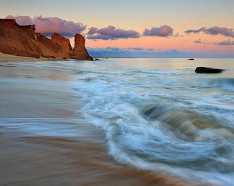 Beach Photography Martha's Vineyard Photo Print Lucy Vincent Beach Sunset Bluffs Blue Purple Orange Pink Sky Ocean Decor Coastal Wall Art