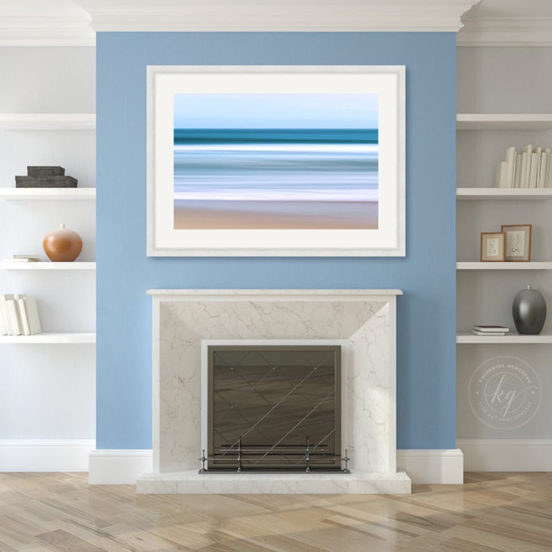 Framed Wall Art Abstract Beach Artwork Large Art Coastal Etsy