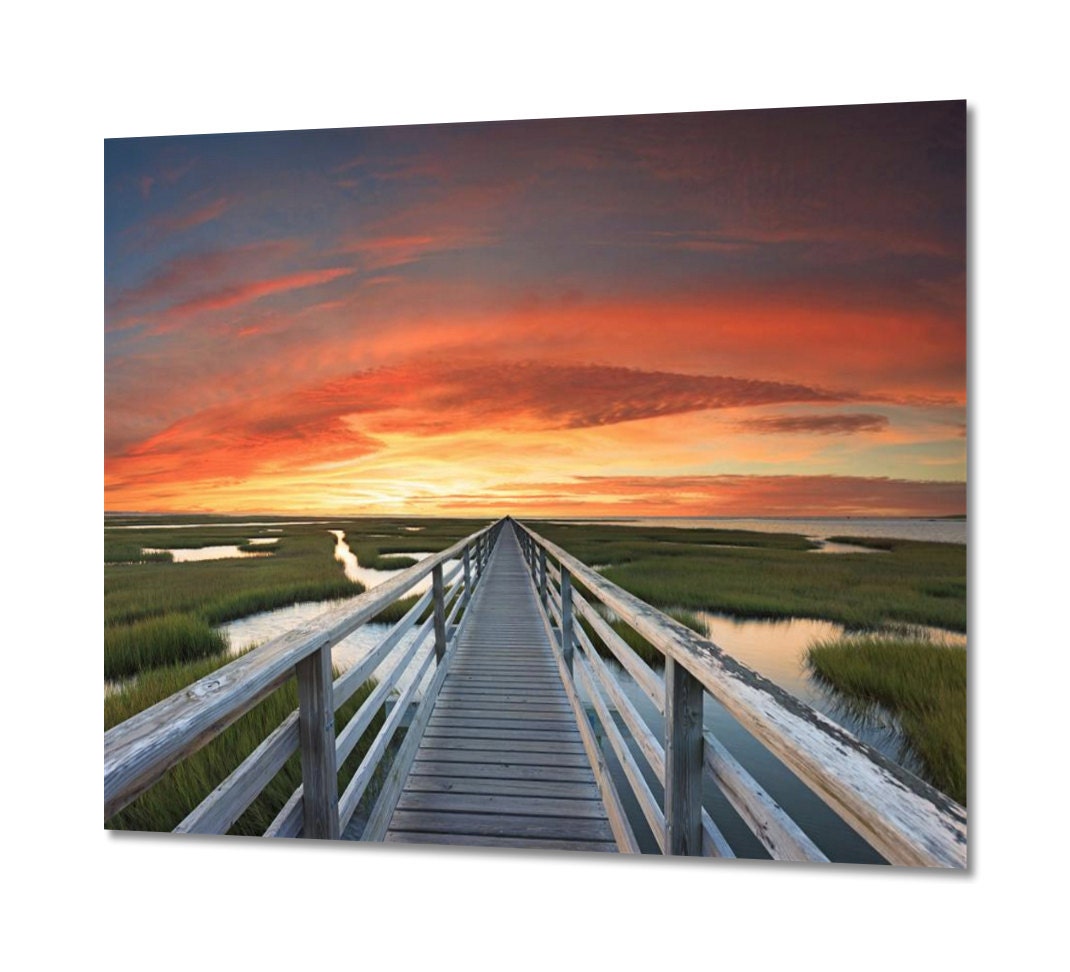 Metal Wall Art Cape Cod Coastal Marsh Photography Large Etsy
