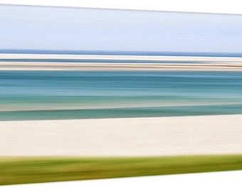 Abstract Beach Art, Cape Cod Photography, Chatham Harbor Photo, Canvas Wall Art, Panoramic Picture, Nautical Beach Decor, Blue Green Teal