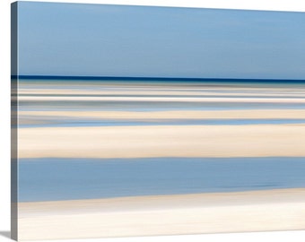 Large Abstract Wall Art, Beach Decor, Cape Cod Artwork, Skaket Beach Tidepools Nautical Decor Abstract Seascape Photography Blue Beige Ivory