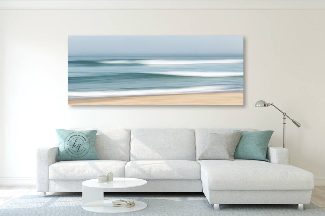 Coastal Wall Decor Large Abstract Beach Canvas Wall Art Etsy