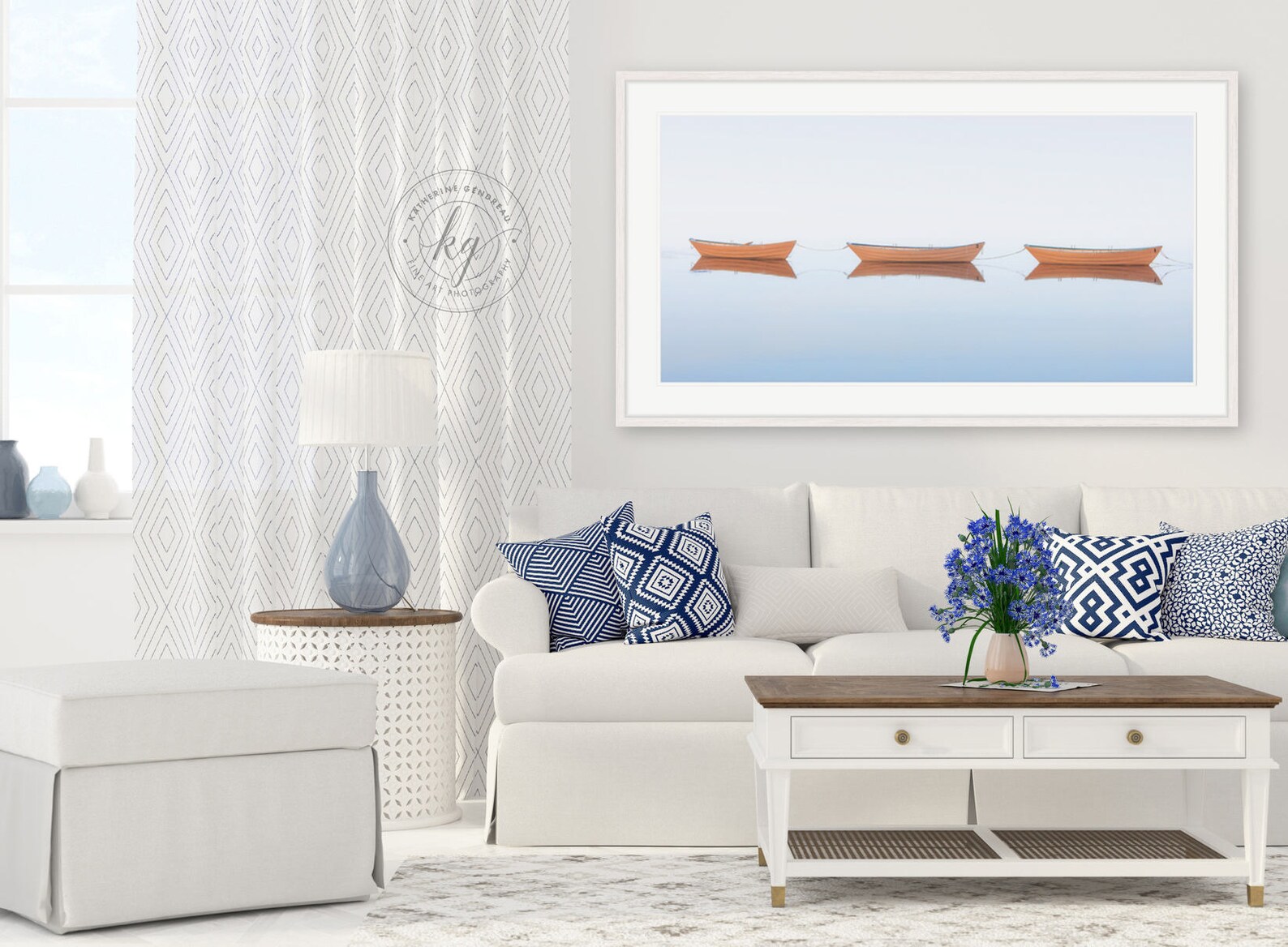 Nautical Framed Art Large Framed Rowboat Panorama Photo Etsy