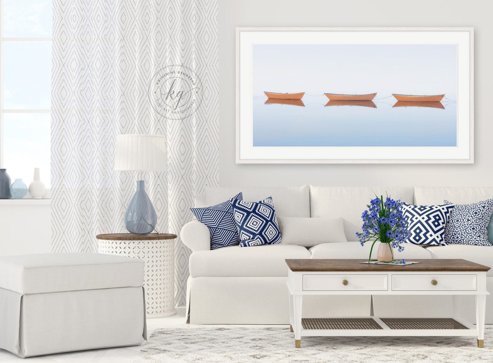 Nautical Framed Art Large Framed Rowboat Panorama Photo Etsy