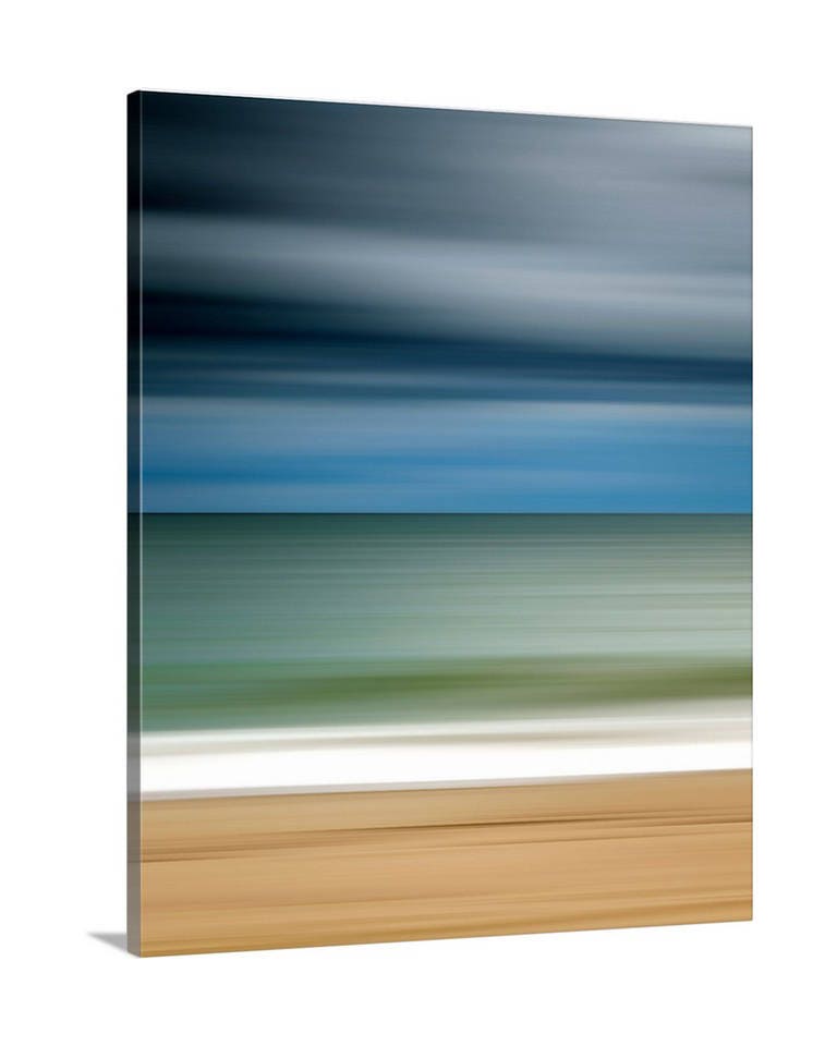 Abstract Beach Canvas Art Large Ocean Storm Seascape Etsy