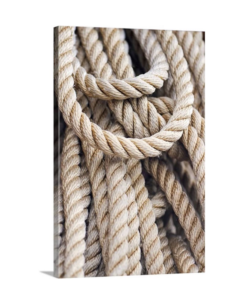 Nautical Rope Photograph Large Canvas Wall Art Coastal